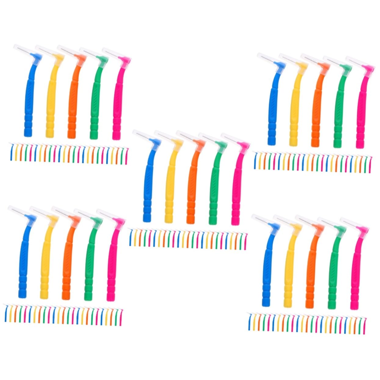 5 Set Spazzolino Interdentale Spazzola Per Il Detergente Portatile Pulisci Spazzolino Manuale Da Per La Pulizia Spazzola Per 30 Pezzi*5