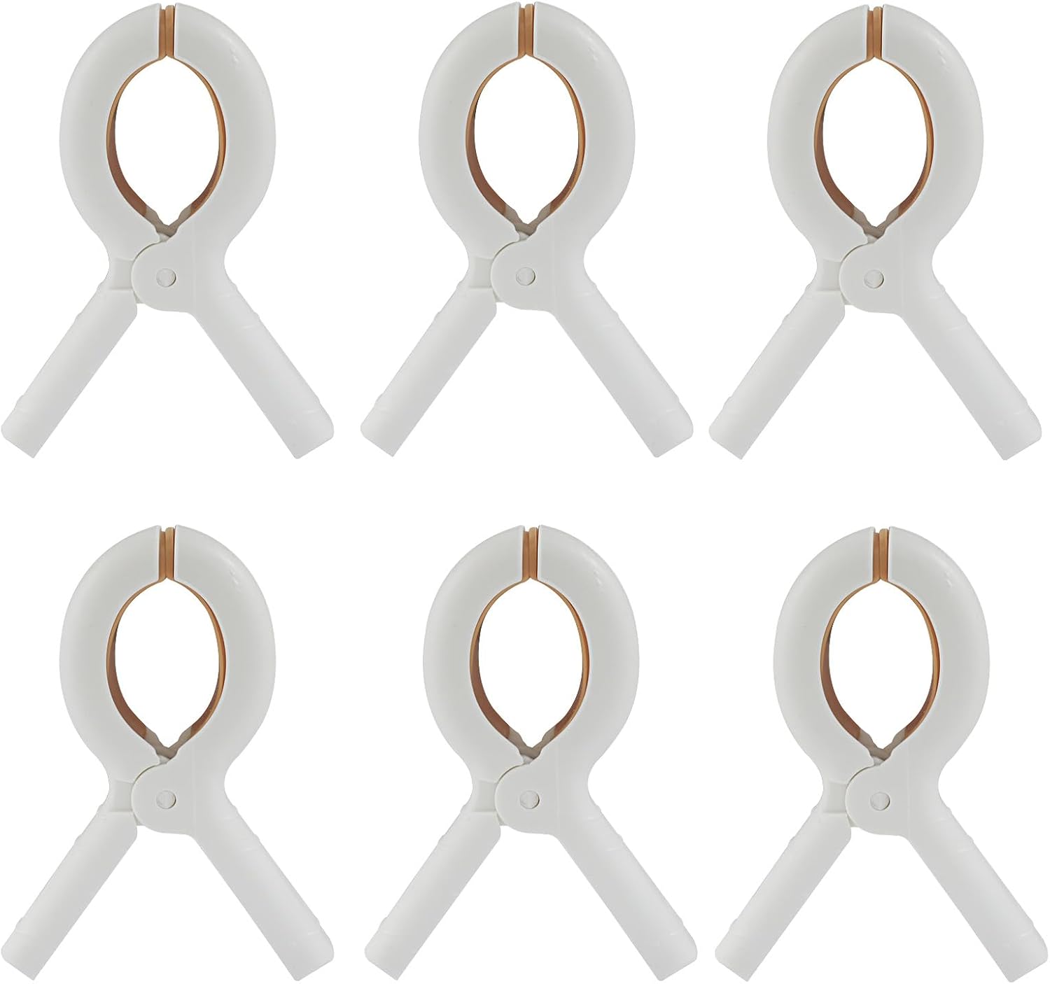 6 Pack Beach Towel Clips, Brown