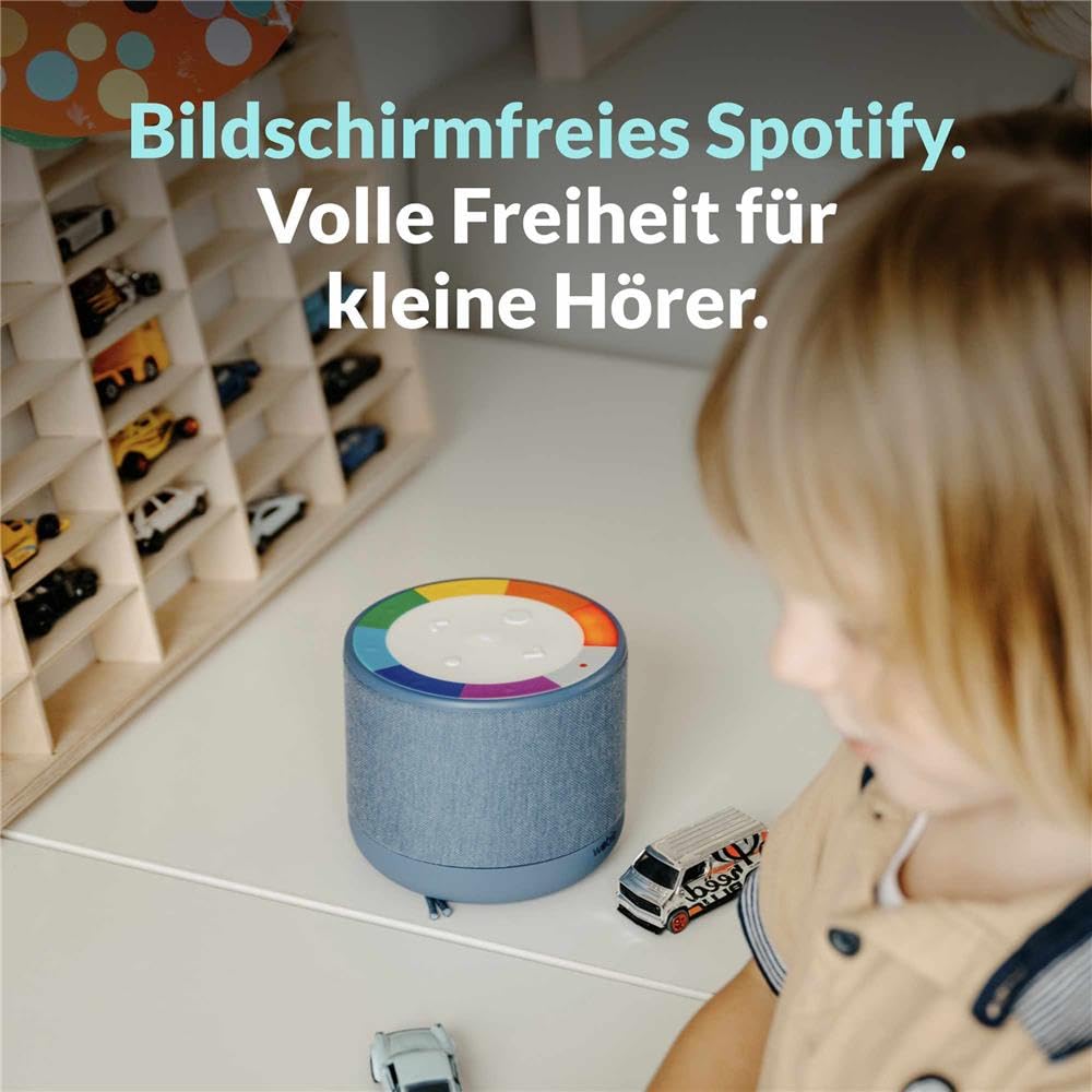 wobie Box Musikbox – Interaktive Hörspielbox & Musikplayer mit Direktzugriff auf Spotify – Bildschirmfreie kabellose Audiobox mit WLAN, Bluetooth & Kopfhöreranschluss – Hörspiele, Musik & Podcasts