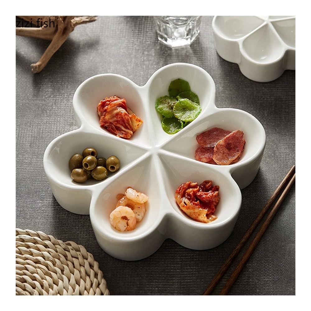 Talerz Jadalniczy, Nieregularny talerz do sushi — ceramiczna taca na przekąski, desery z wieloma siatkami i sashimi(14.2cm)