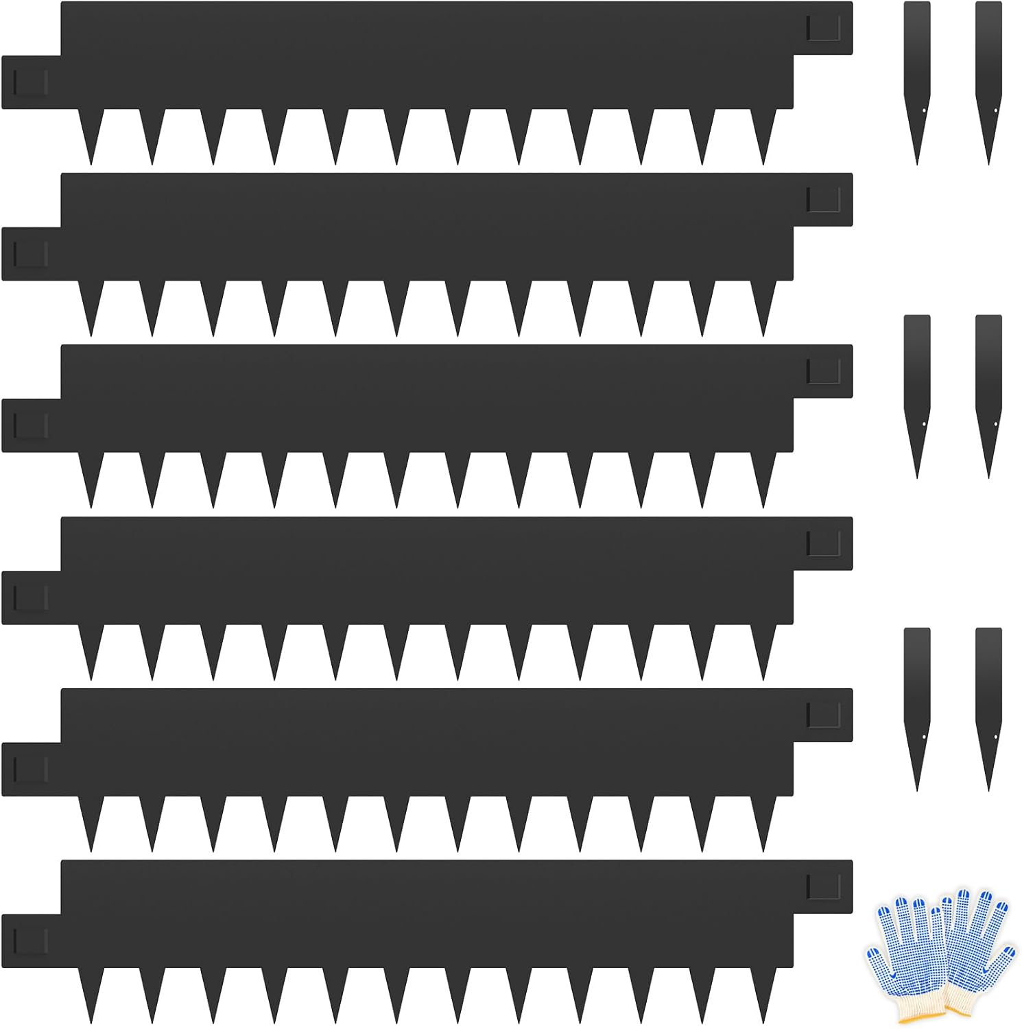 Metal Garden Edging 12" H X 40" L, 6 Pack Steel Garden Edging Border, Bendable Metal Landscaping Edging with 6 Clips for Yard Flower Bed 12 inch