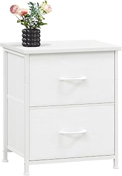 Somdot Chest, 2 Drawers, Bedside Table, Night Table, Storage Box, Clothes Storage, Living Room, Width 15.7 inches 40 cm, Slim, Side Chest, Toy Box, Side to Sofa, Living Alone, White