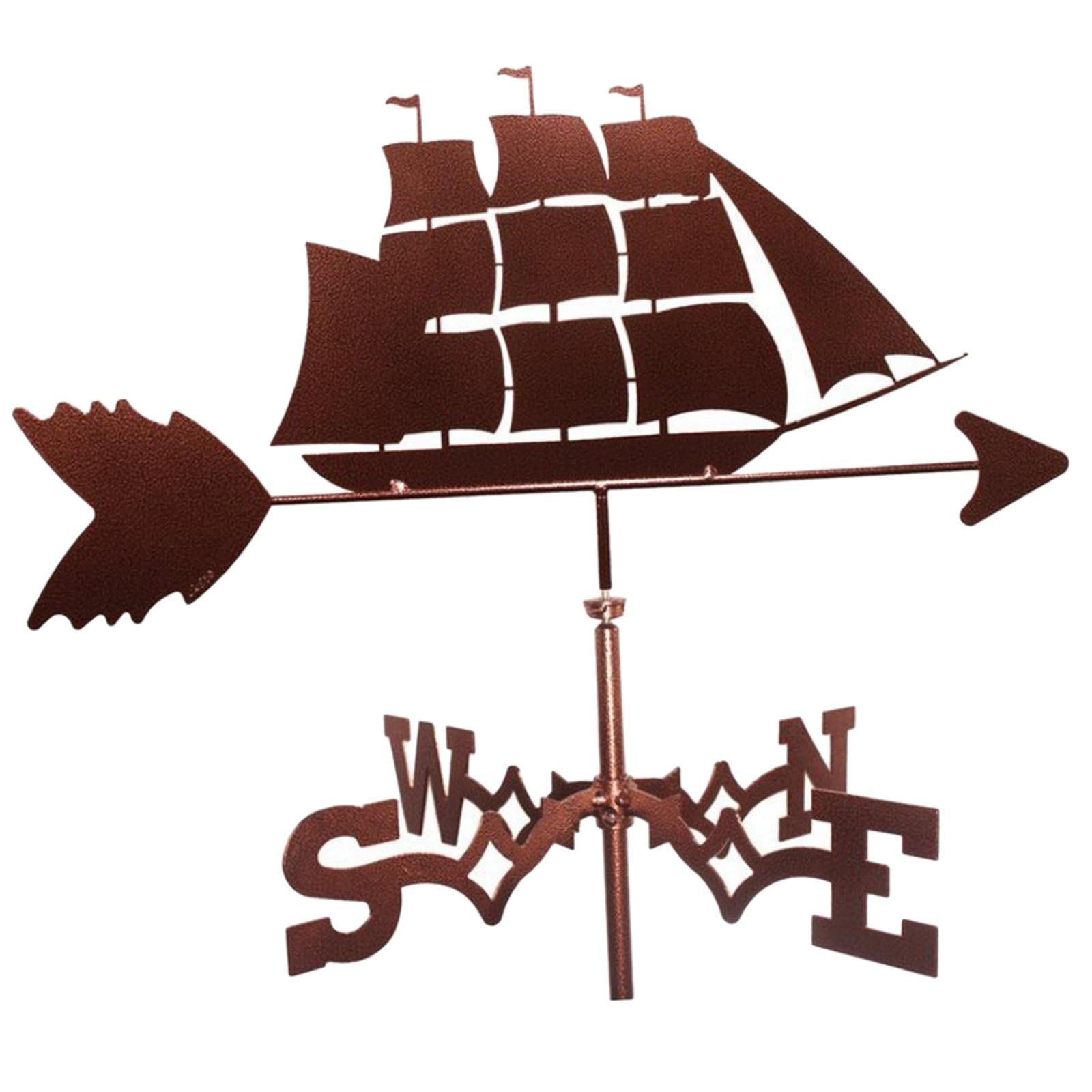 Stainless Steel Sailboat Weathervane Weather Vane Ornament Decorations