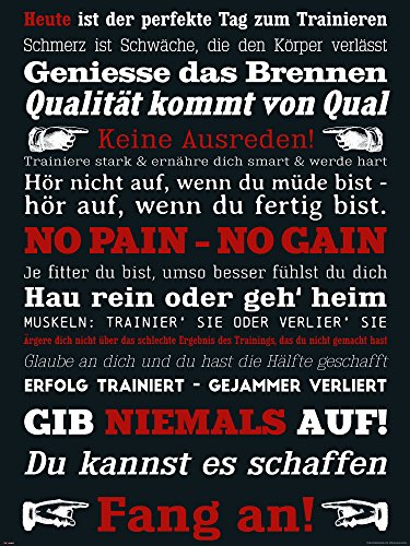 empireposter Motivational - Poster - GYM Training - Keine Ausreden! Schwarz