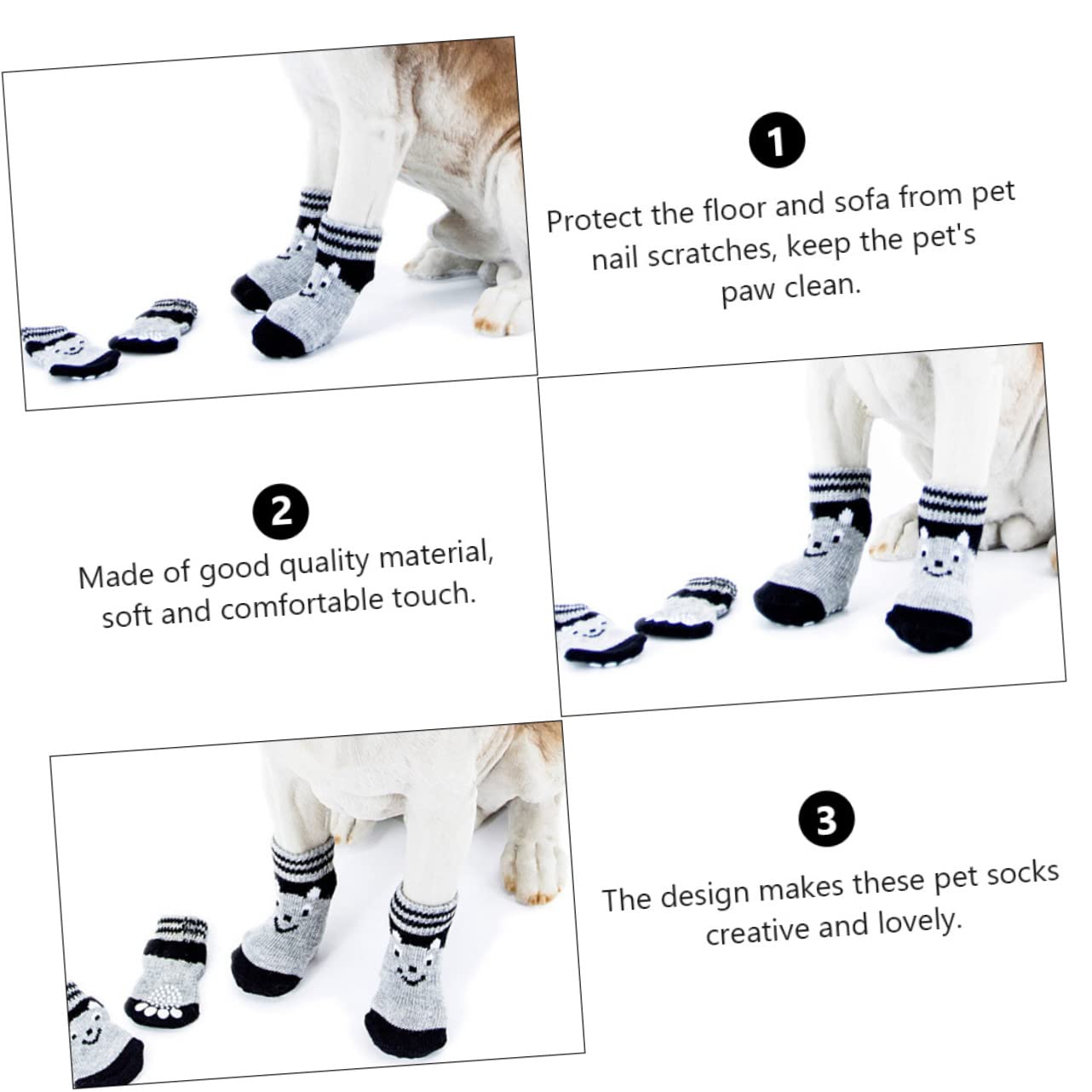 POPETPOP 9paare Hundesocken Für Kleine Hunde rutschfeste Baumwollsocken Für Indoor-pfotenpflege Warm Und Für Böden Und Schützende Pfotenschutz