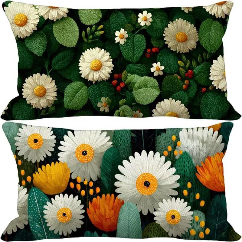 Housses de coussin 60 x 80 vert déperlantes et résistantes aux UV pour décoration salon et jardin