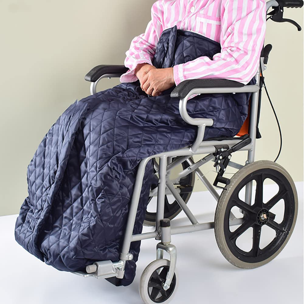 Saco para Silla de Ruedas, Manta Siamés Semi Envuelto Cubierta Perfecto Felpa Gruesa Espalda, Manta de Protección para Sillas de Rueda,Grayblue