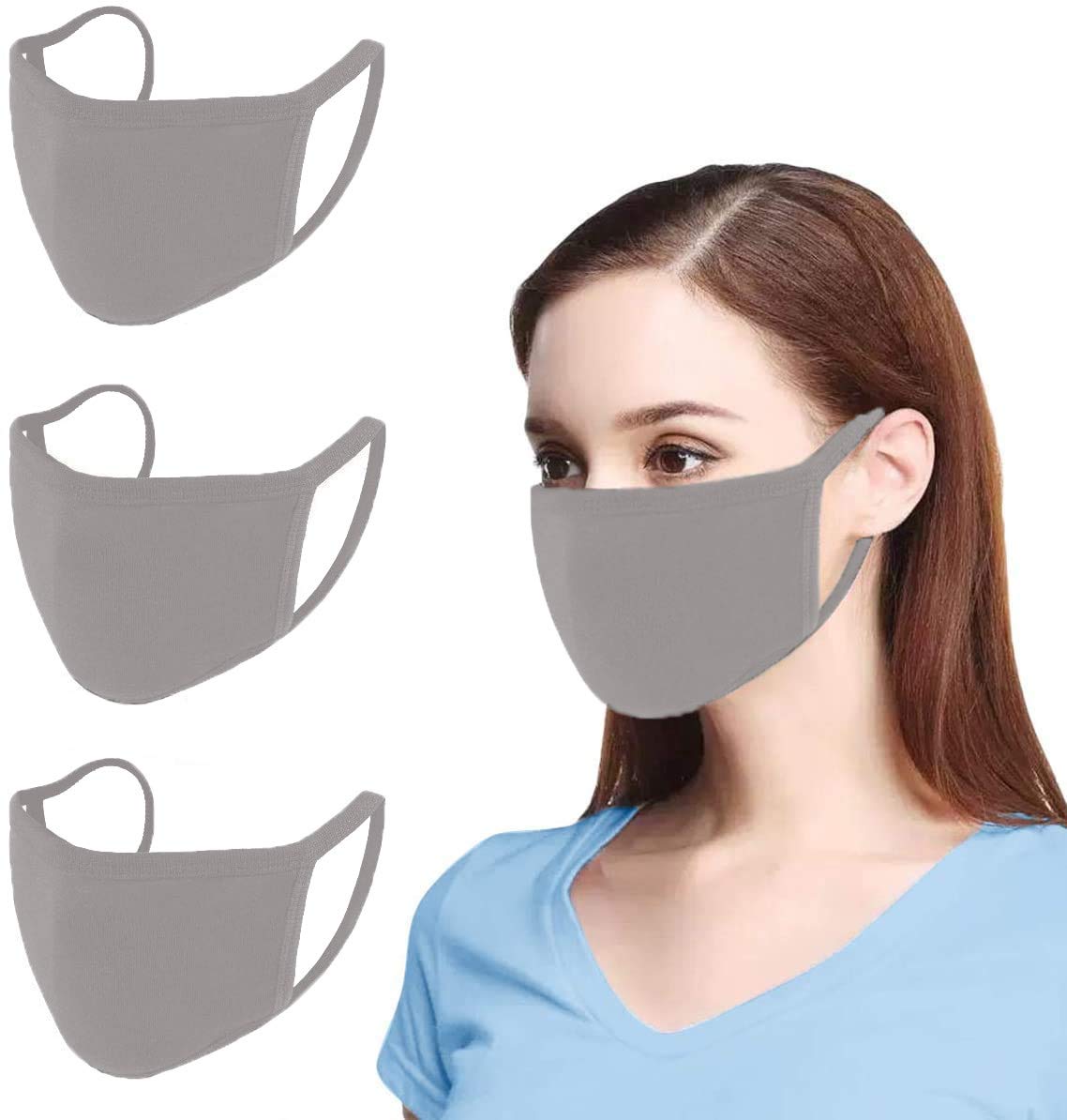 THE BLAZZE 2002 Women Anti-Dust Anti Pollution Reusable Washable Wind and Dust Proof Safety Dual Filter Face Mouth Mask (Pack of 3, Gray) (B088ZGLMRG) Amazon Price History, Amazon Price Tracker