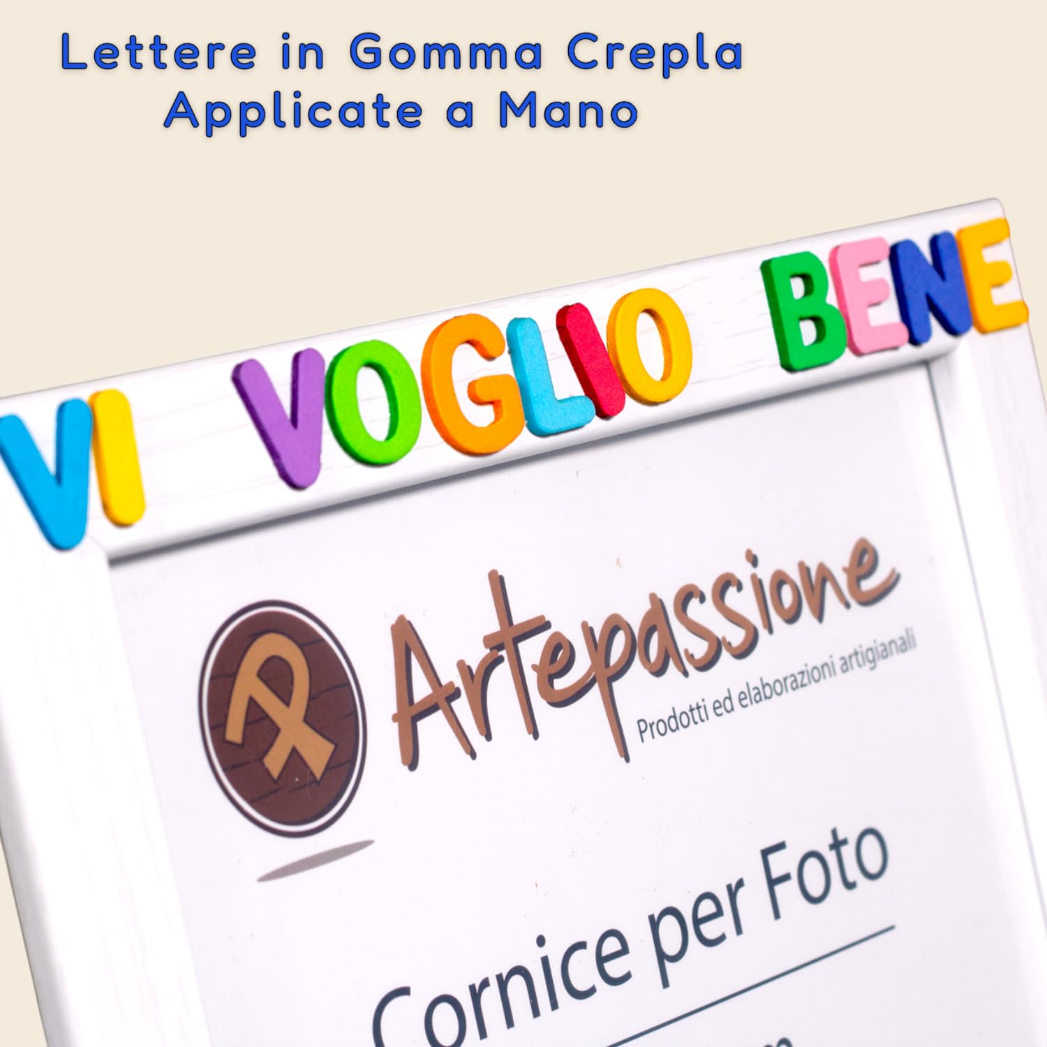 Regalo Nonni - Cornice Foto 13x18 Bianca in Legno con Scritta Vi Voglio Bene Nonni - Idea Regalo Nipote per Nonno e Nonna - Portafoto da Appoggiare o Appendere