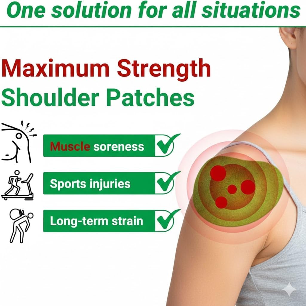 Shoulder Herbal Pain Relief Patch Combo Pack (Pack of 20) – Natural Heat Therapy for Back, Knee, Joint, Muscle & Neck Pain | Long-Lasting Warm Relief | Fast-Acting Stick-On Care — Amazon image 2