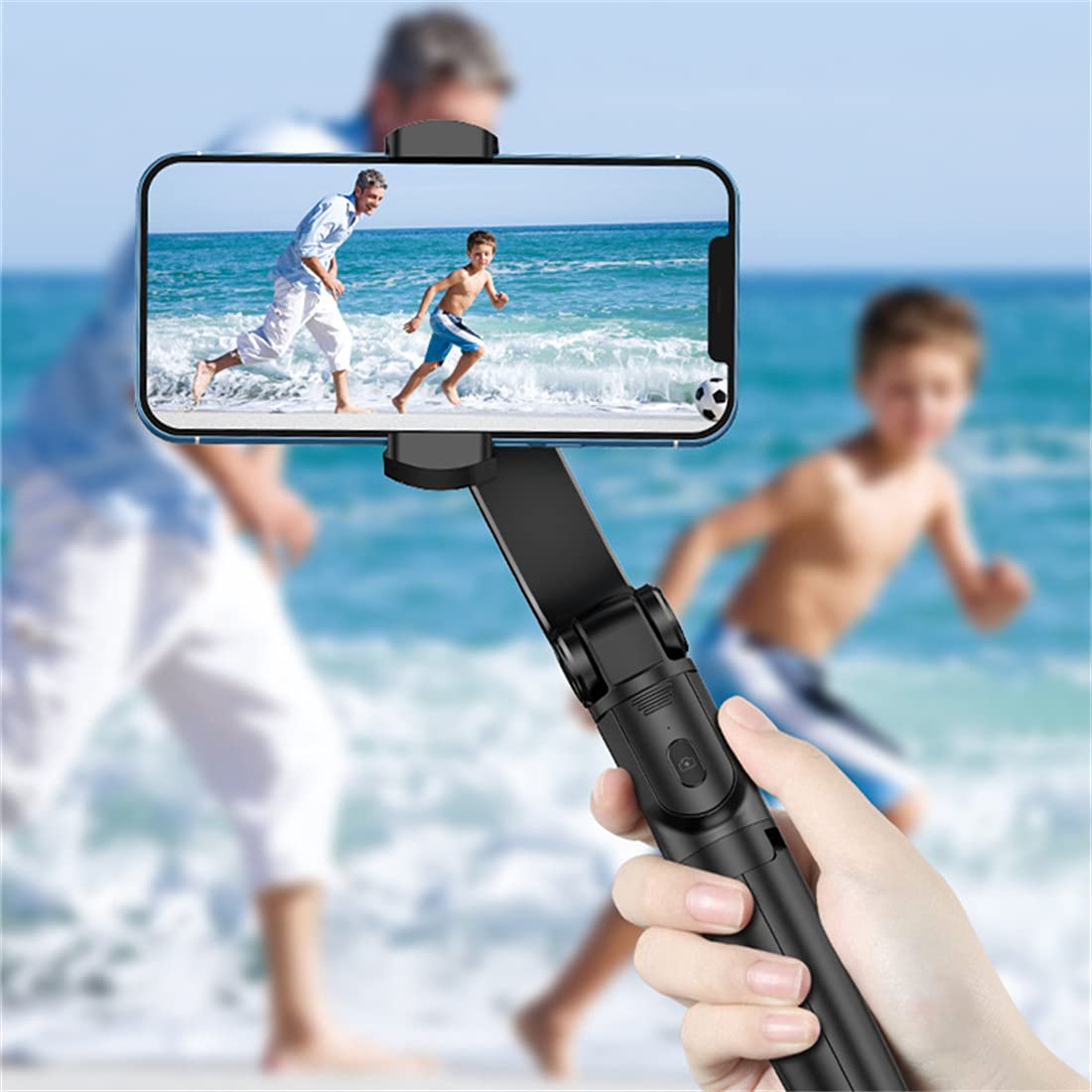 Stabilizator Gimbal dla smartfona, 1-osiowy wielofunkcyjny zdalny 360 ° automatyczny obrót, posiadacz statywu kompatybilny z inteligentnymi telefonami