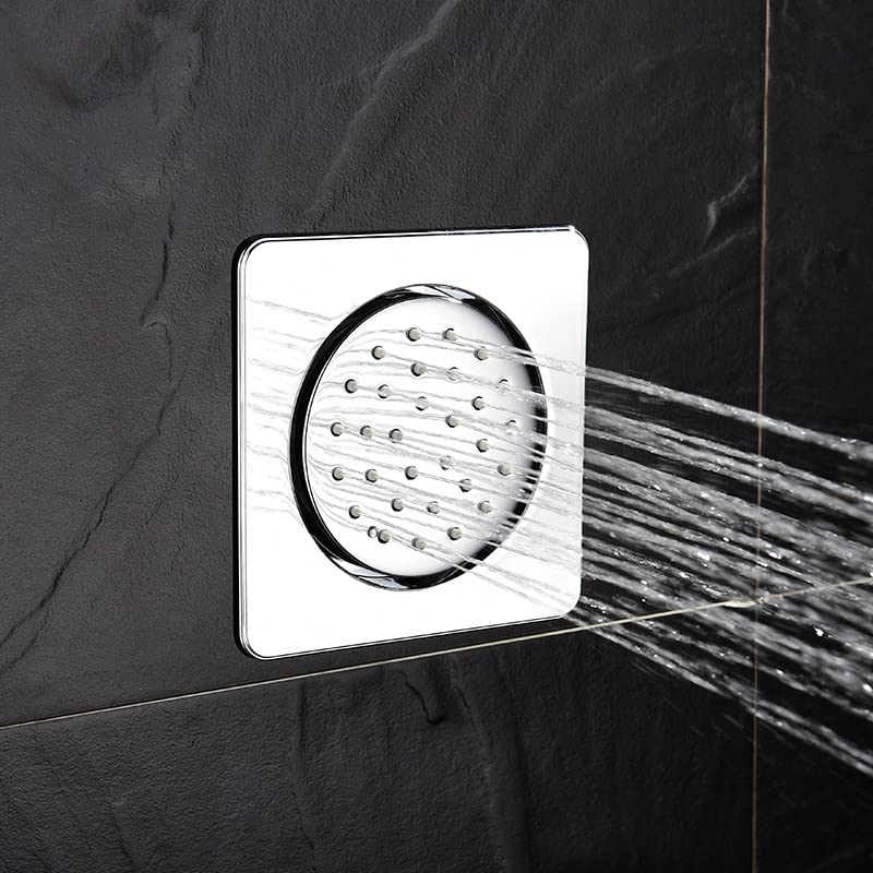Doccia A Scomparsa Con Getto In Vita Soffione Doccia Tondo Quadrato Con Getto Laterale A Parete Irrigatore Ad Angolo Regolabile Per Bagno, Tipo A Con Getto Laterale Tondo