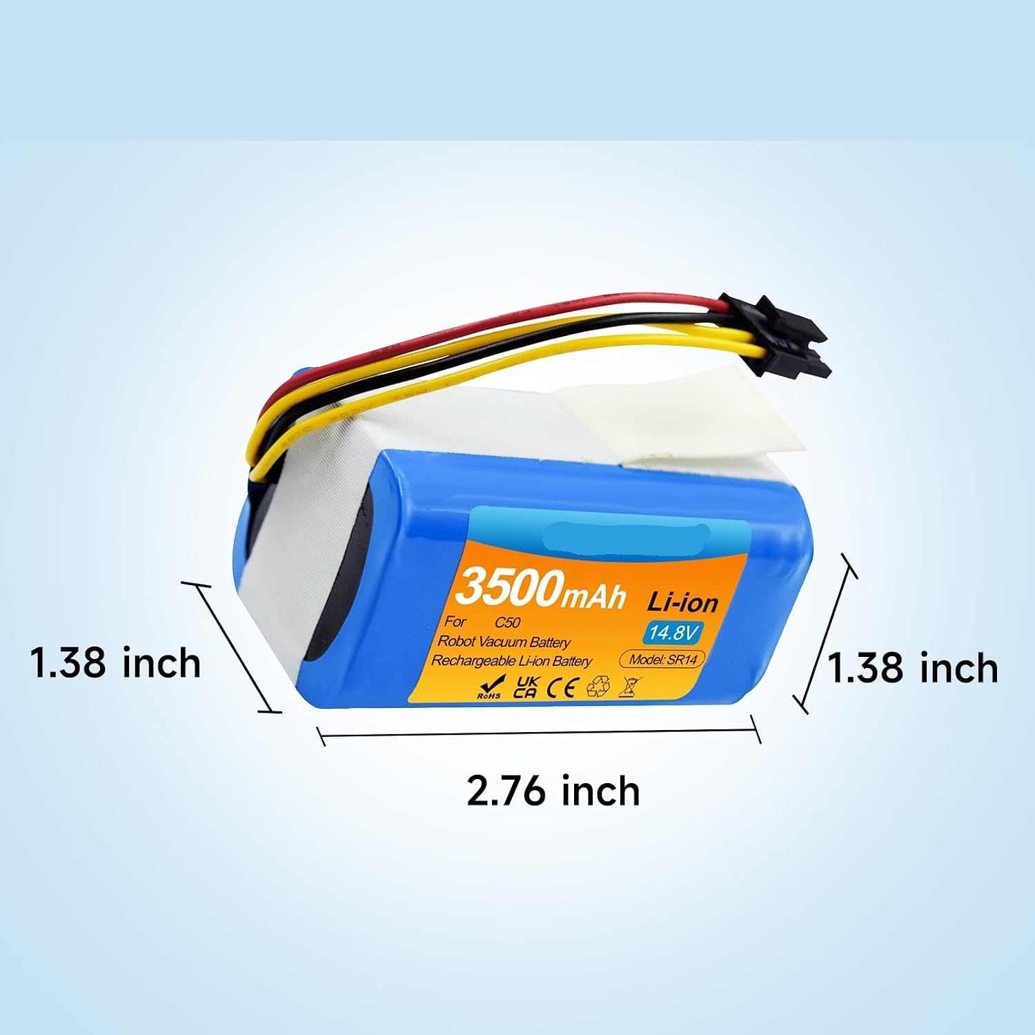 14.8v 3500mAh Replacement Battery，Compatible For 360，C50 Robotic Vacuum Cleaner Replacement Batteries Spare Parts