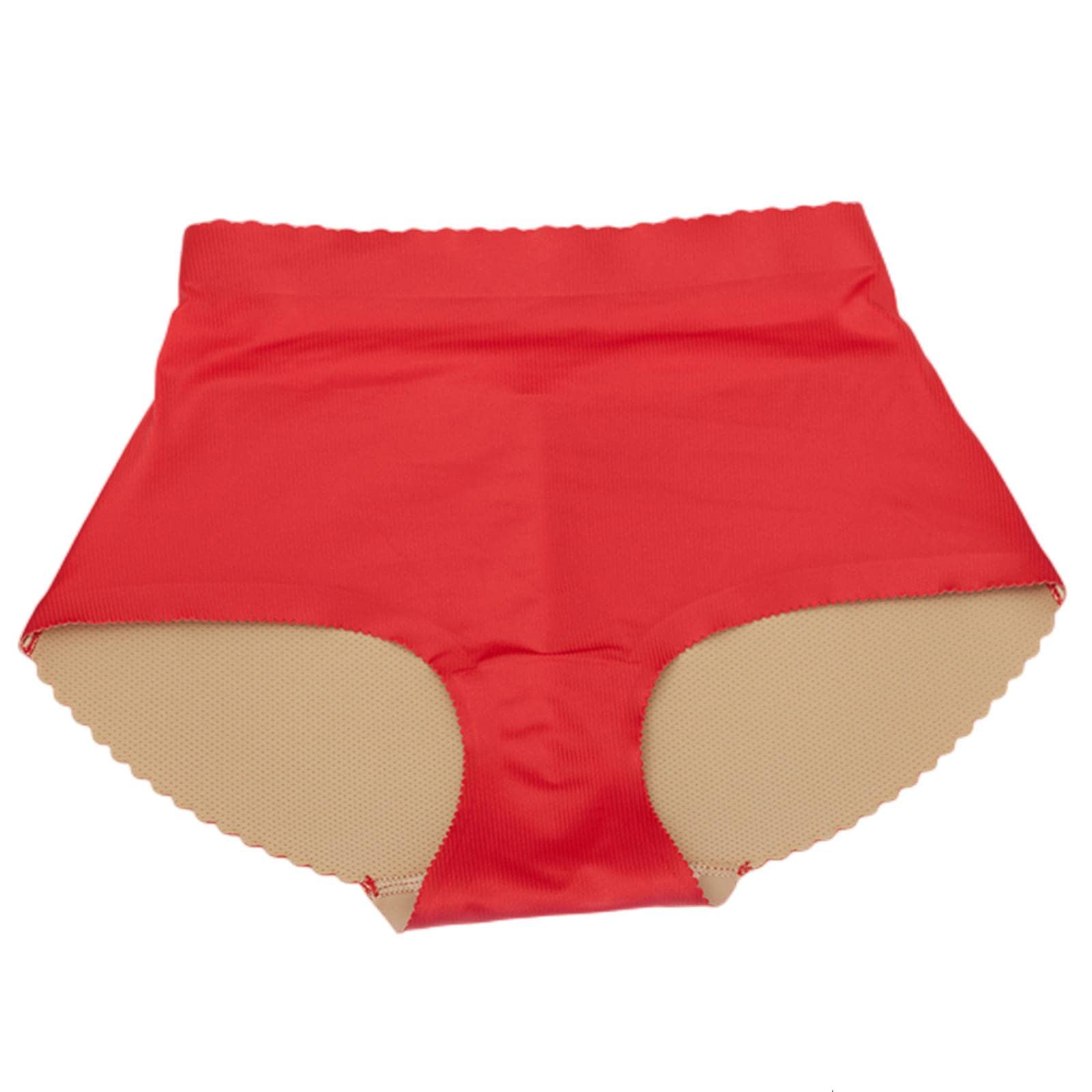 Shapewear Damen Schwammpads Höschen Mittlerer Taille Frauen Butt Lifter Unterwäsche Einteilig Gefälschte Butt Shaper Gesäß Enhancer-Khaki,XL