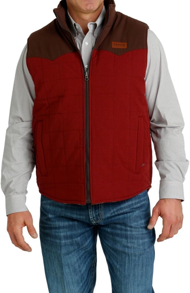 Cinch Men's Canvas Reversible Quilted Southwestern Zip Vest - MWV1576002 X- - Image 2