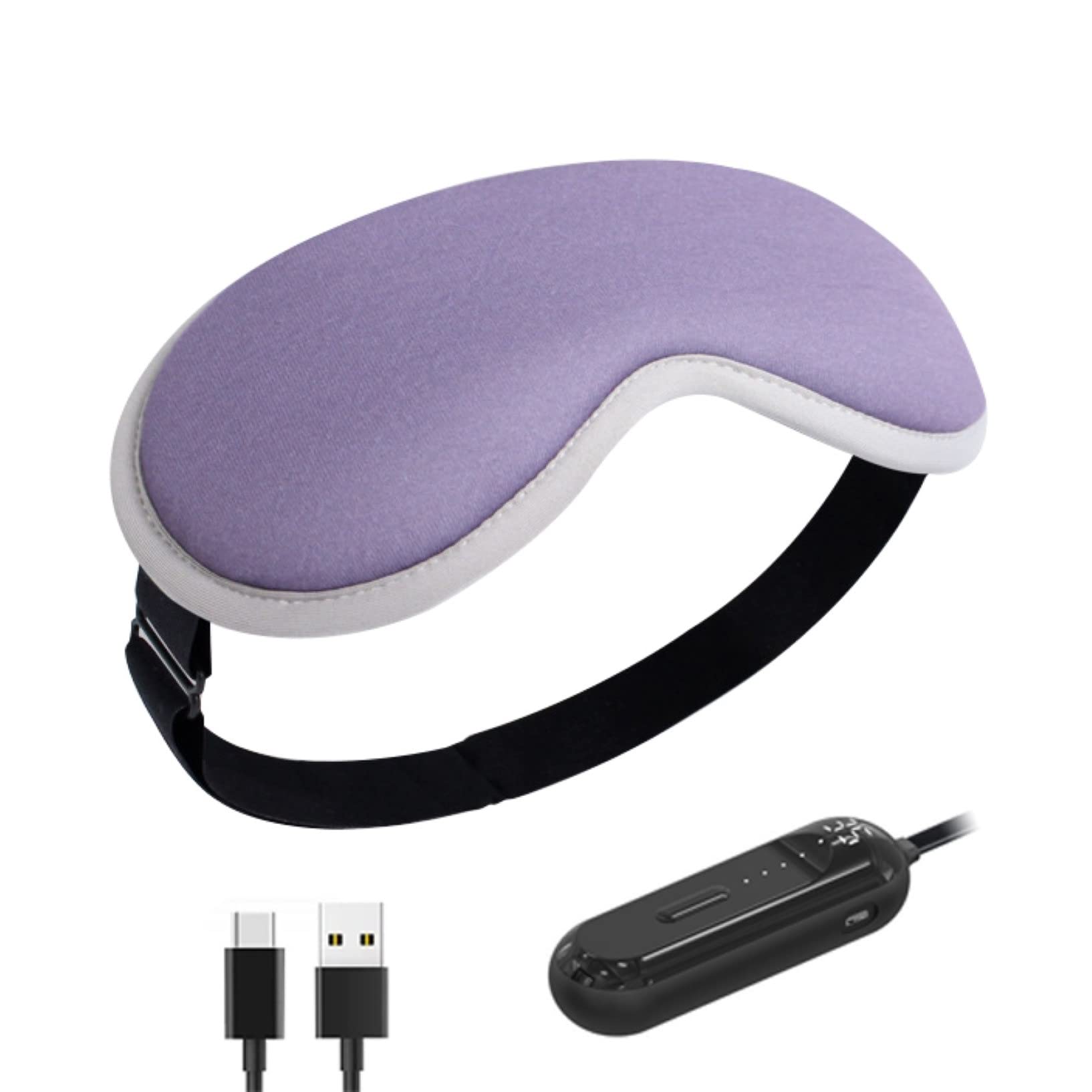 USB Rechargeable Multifunctional Heated Eye Mask with 3 Heat Settings 3D Contoured Eye Massager for Dry Eyes Color