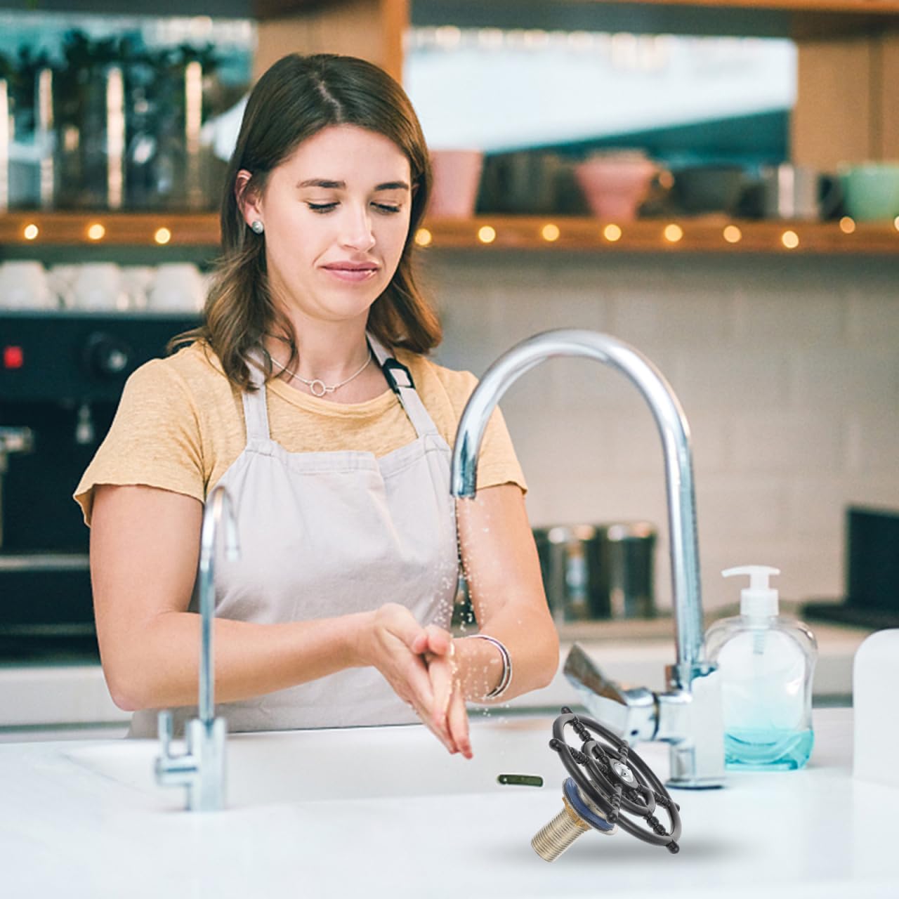 Angoily Rinceur De Bouteille Professionnel En Inox Pour Évier De Cuisine Nettoyeur Automatique Haute Pression Pour Verres Et Biberons Accessoire Pratique Pour Maison Bar Et Restaurant 4.45X2.83 Pouces