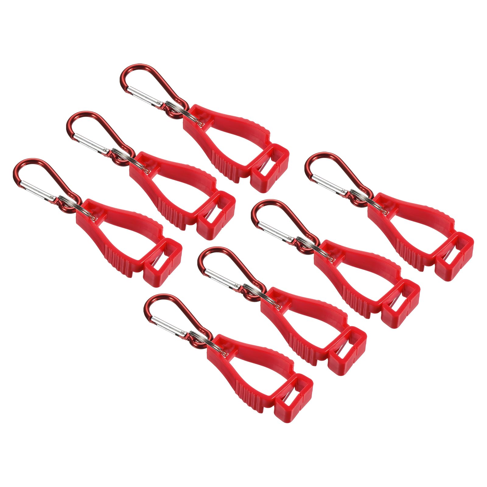 PATIKIL Glove Clips, 7 Pack Gloves Holder Clip Glove Belt Keeper Work Gloves Grabber Helmet Hanger for Construction Worker Red