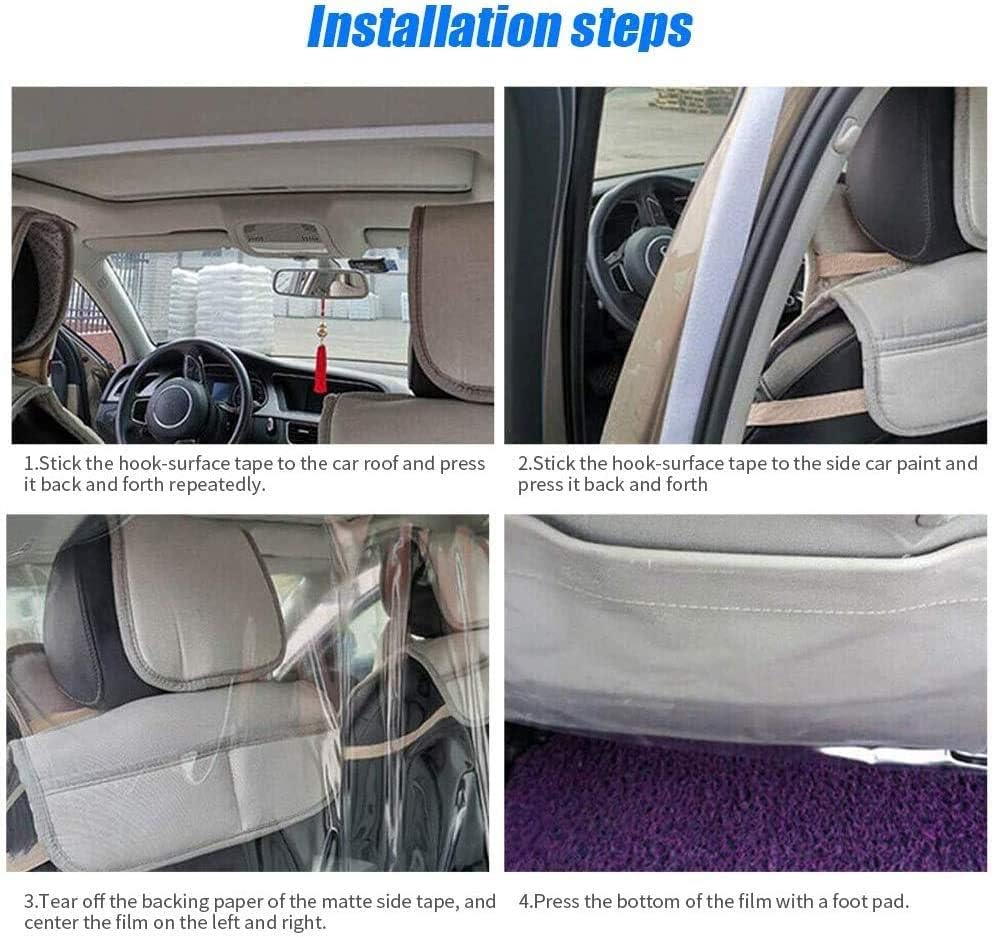 FiGoal Car Isolation Film Plastic Anti-Fog Full Surround Protective Cover Cab Taxi Front and Rear Row Isolation Film Transparent Isolation Membrane Curtain PVC Film Protective Cover