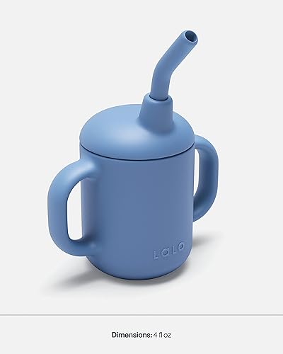 Miniatura 9 de Lalo Little Cup, vaso de silicona no tóxico con asas  Vaso para bebés y niños pequeños  Sistema de entrenamiento de taza pequeña y pajita, 4 onzas,