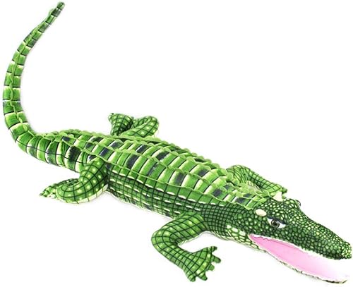 Miniatura 2 de Peluche de cocodrilo, juguete realista de cocodrilo grande, 39.3 pulgadas, verde