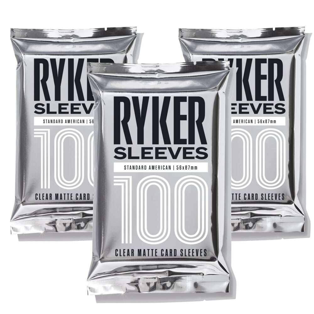 Ryker Standard American Board Game Sleeves and Kpop Photocard Card Protectors (3 Pack, Clear, 56x87 mm, 300 Sleeves)