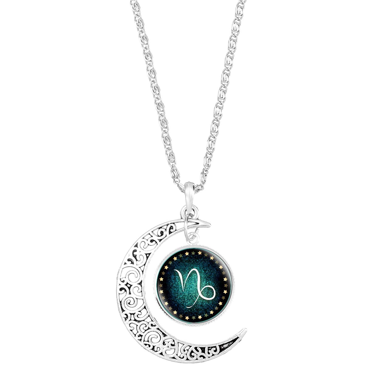 YUNIVAN Valentine gift zodiac sign 12 constellation leo pendant for women silver moon necklace girls fashion jewelry (CAPRICORN) (B0CDC6GS59) Amazon Price History, Amazon Price Tracker