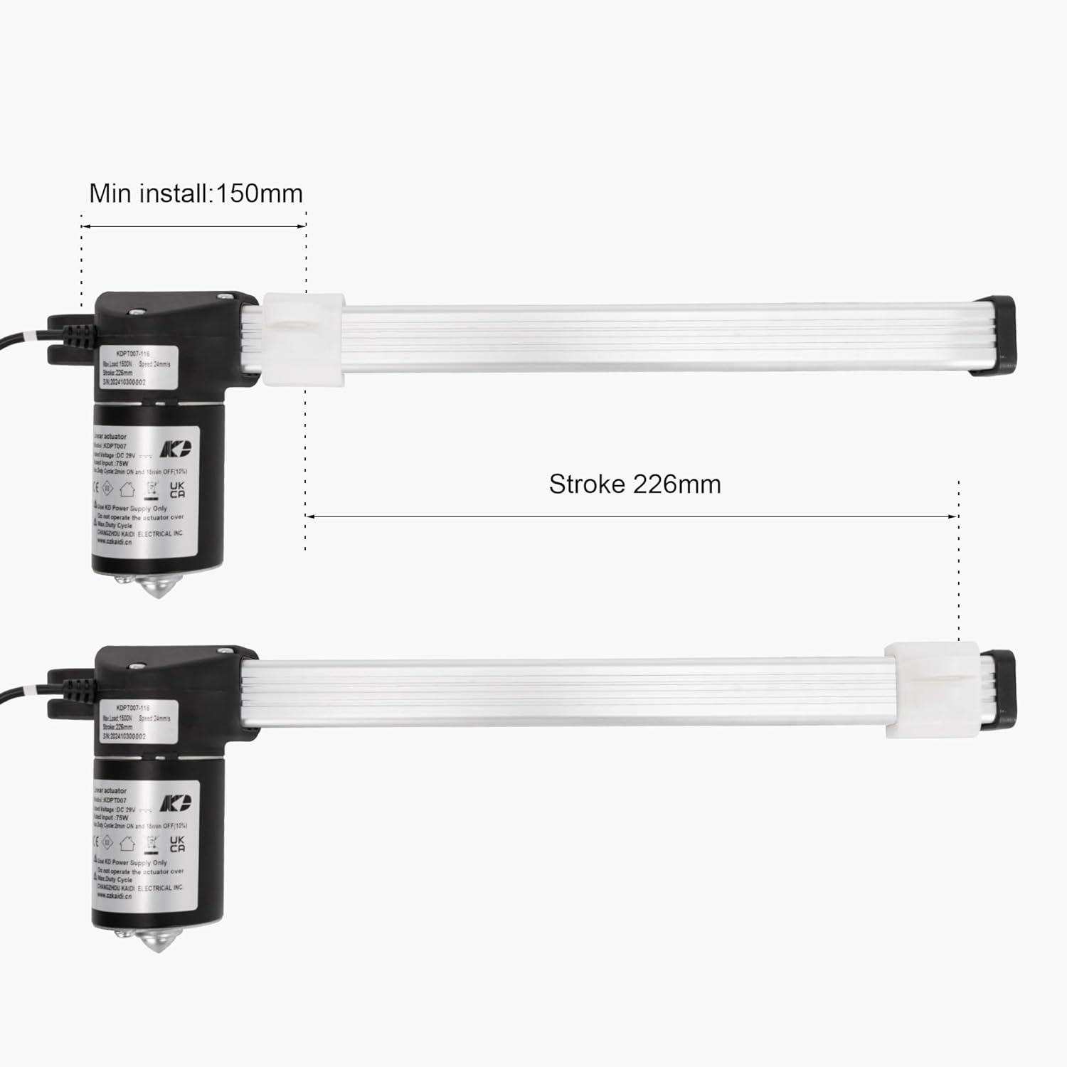 KDPT007-115 Linear Actuator Parts Recliner Motor Lift Chair Couch Replacement, KAIDI KDPT007 115 Motor