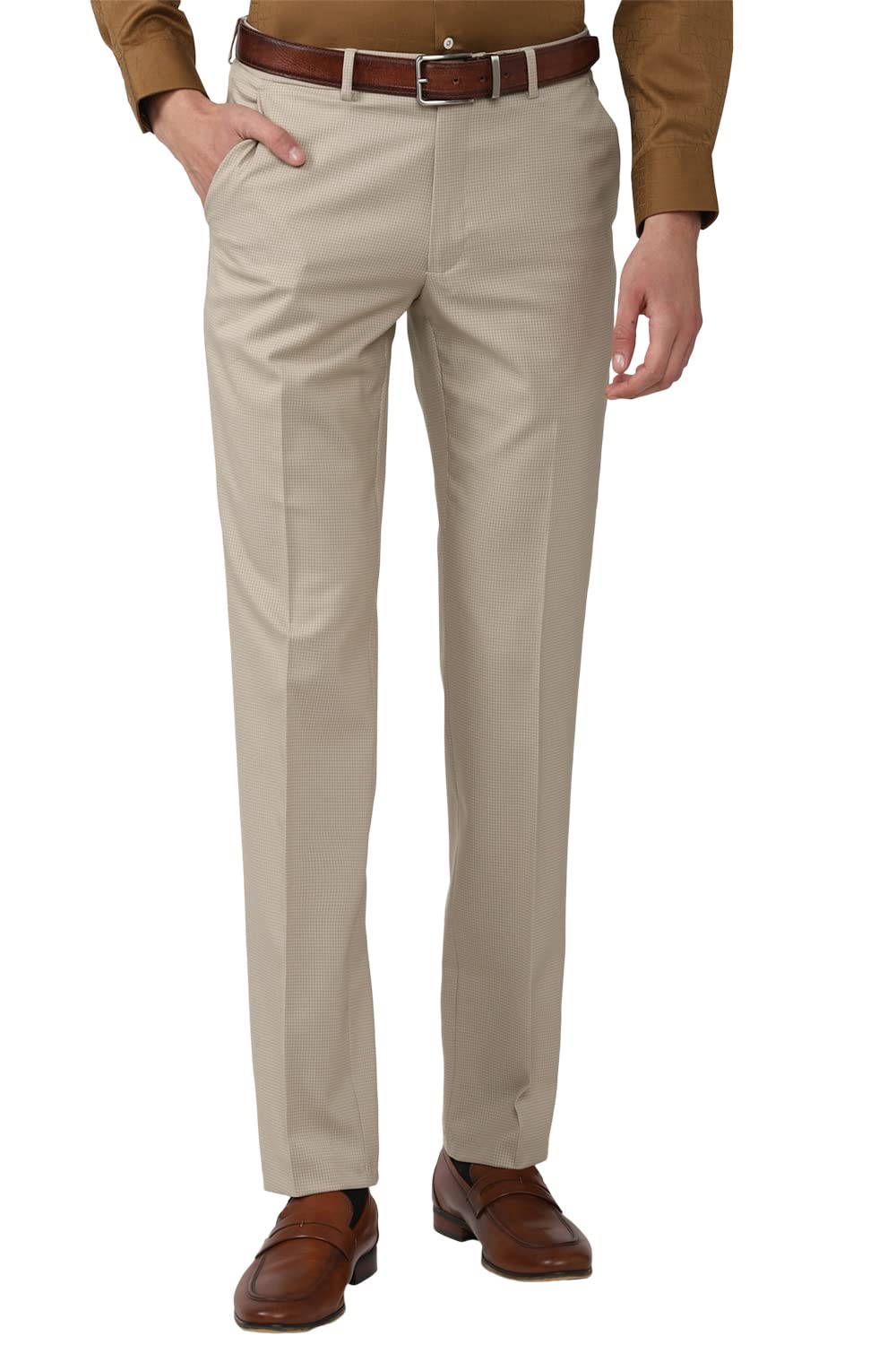 Van Heusen Men's Slim Formal Trousers (VHTFFSLB304261_Nude_38)