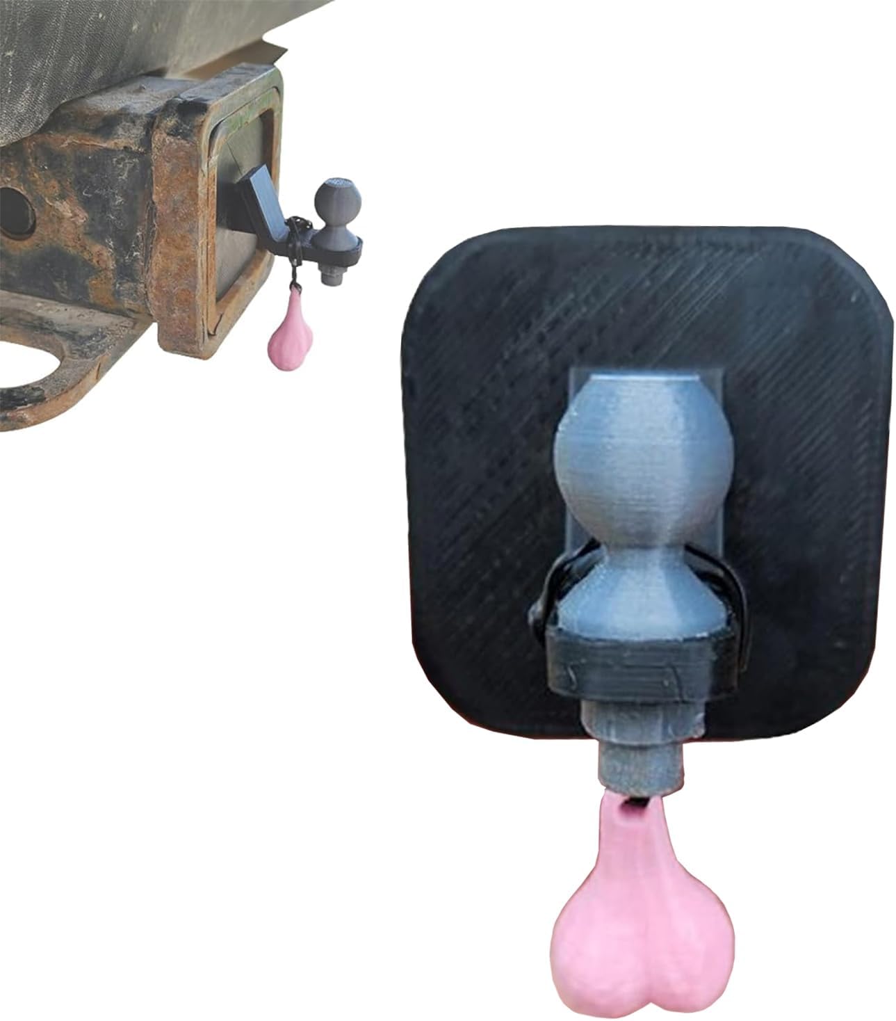 Funny Trailer Hitch Cover, Trailer Hook Cover with Tiny Nuts, 2 x 2inch 3D Tiny