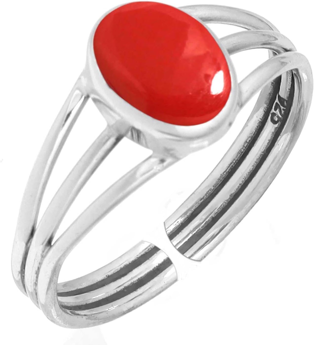 Genuine 925 Sterling Silver Handmade Jewelry Oval Turquoise, Amber, Agate, Garnet Natural Gemstone Boho Adjustable Ring For Women