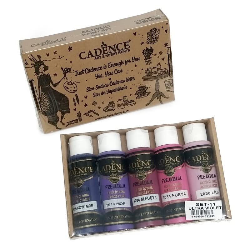 Cadence Set 5 Pinturas Acrílicas Premium Ultraviolet