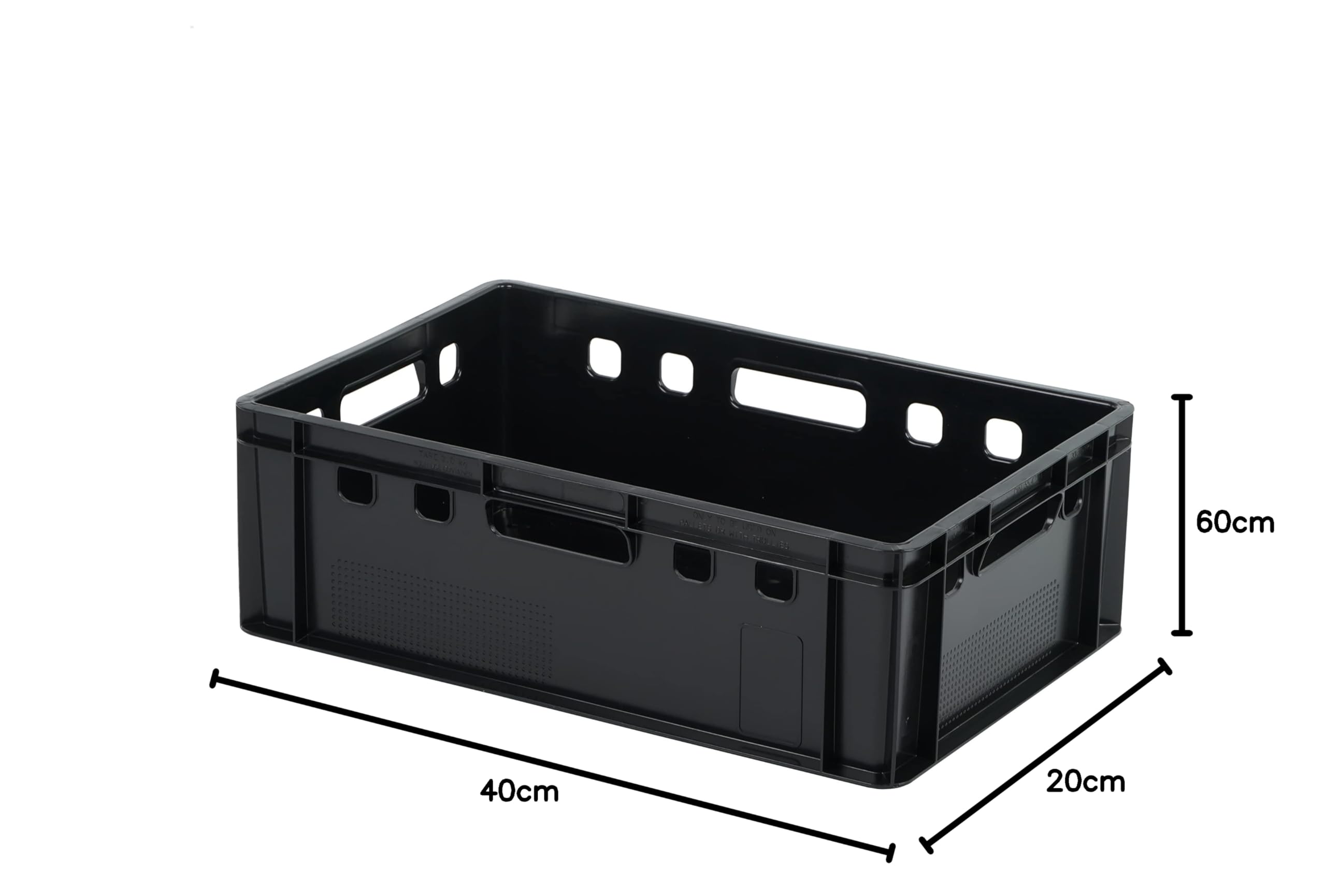 Logiplast 5 Stück E2 Kisten 600x400x200 Fleischkiste Lagerkiste Metzgerkiste in schwarz