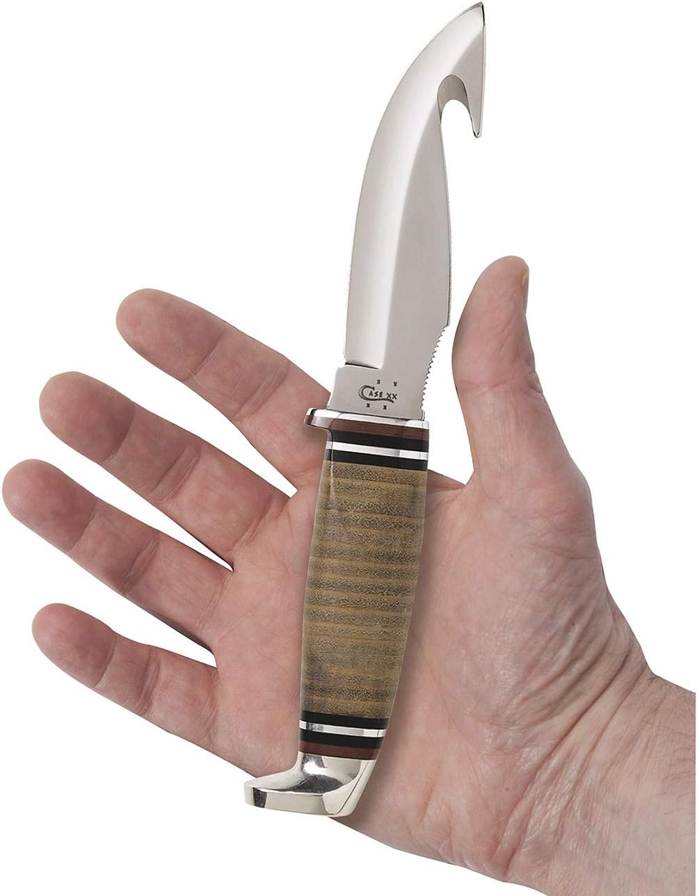 CASE XX WR Pocket Knife Leather Hunter Gut Hook W/Leather Sheath Item #517 - (375 4G SS) - Length Closed: 8 1/2 Inches : Sports & Outdoors