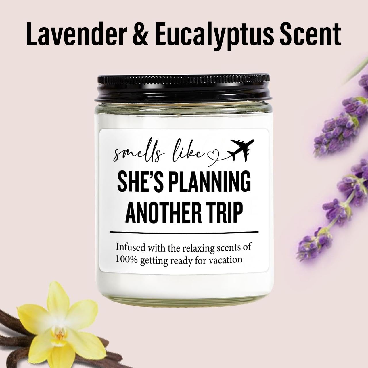 Regalos de viaje para mujeres – Vela perfumada y bolsa de maquillaje | Regalo único para mujeres, aromaterapia relajante, elegante bolsa de cosméticos para viajeros (viajes)