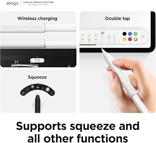 Miniatura 4 de elago Grip 2 unidades Compatible con Apple Pencil Pro, Apple Pencil de 1 generación, Apple Pencil de 2 generación y Apple Pencil USB-C Negro y Blanco