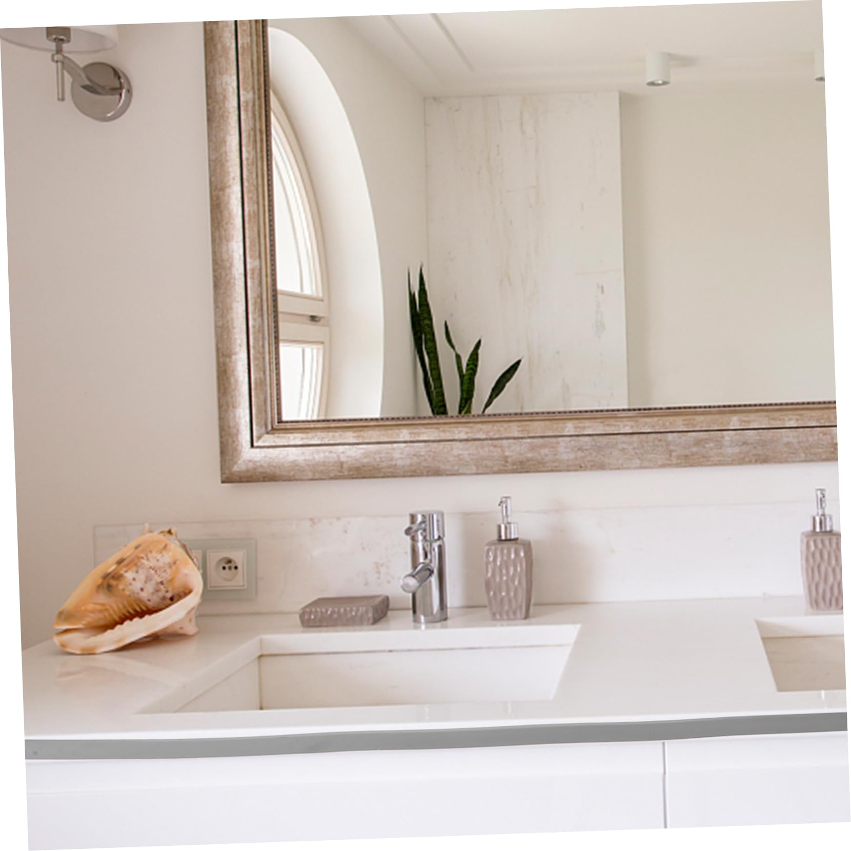 Cabilock Flexible Water Retaining Strip Self Adhesive Bathroom Floor Threshold Sealant Tape Caulk Strip for Kitchen Sink Shower Bathtub