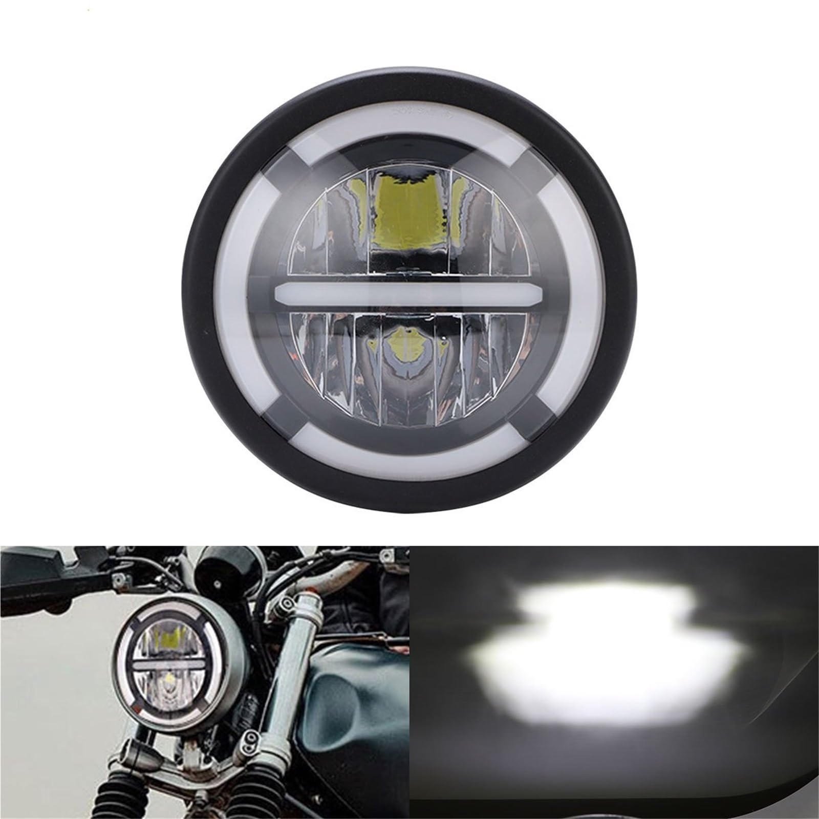 LED Antiniebla Universal 7 Pulgadas Led Coche Motocicleta Faro DRL Faro Soporte Retro Cubo Faros Motocicleta