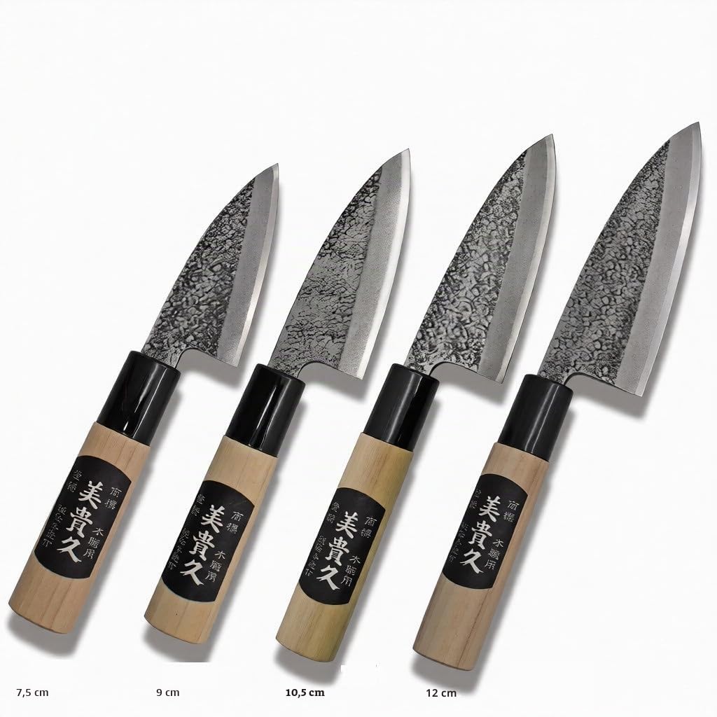 Coltello Deba giapponese artigianale Kozabe lama martellata 12 cm – forgiato a mano