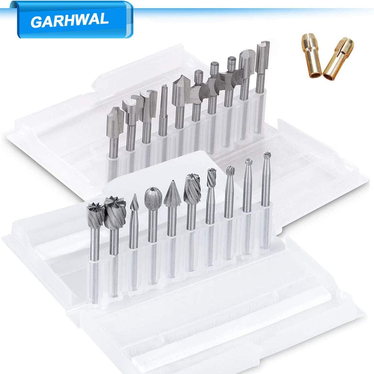 22Pcs Hss Router Carbide Engraving Bits Accessories Set,Routing Bit/Engraving Burr Bits for Dremel Attachment
