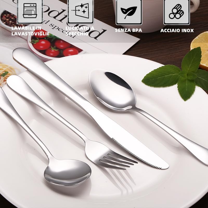 Set Posate Da Viaggio In Acciaio Inox 6 Pezzi - Con Custodia Per School E Lavoro - Foto 2