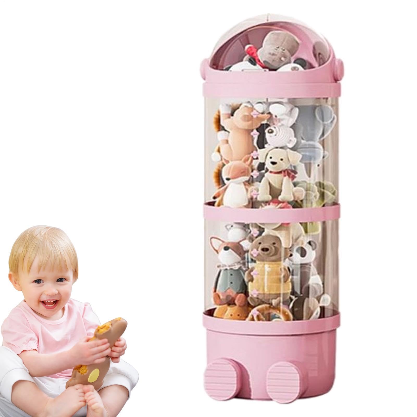 Tubo Contenitore per Animali di Peluche Torre Organizer Trasparente Per