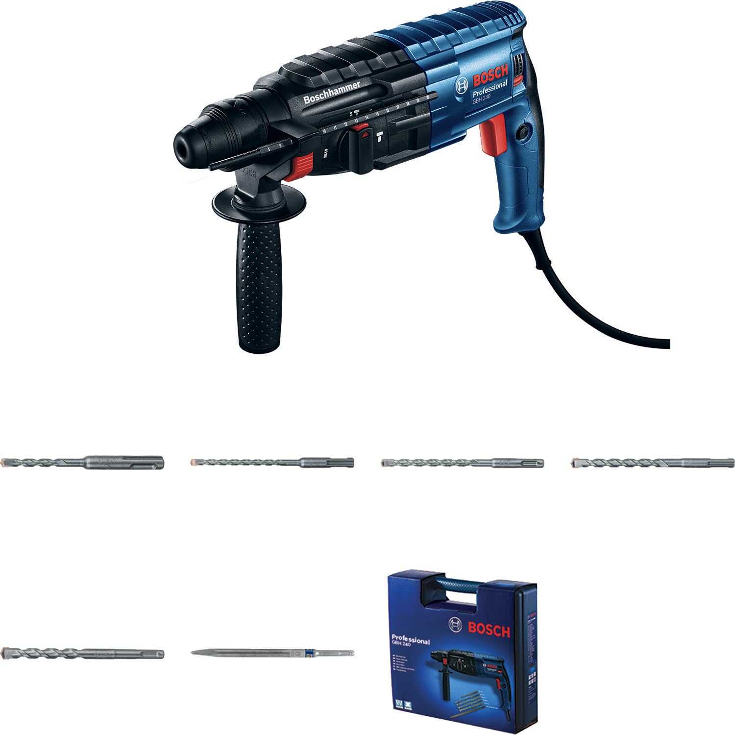 Bosch Professional GBH 240, perforateur burineur SDS plus, 790 W, coffret