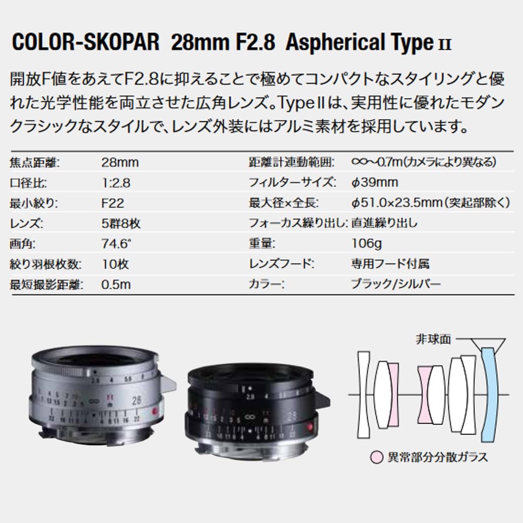 Amazon.co.jp: フォクトレンダー COLOR-SKOPAR 28mmF2.8 Aspherical 