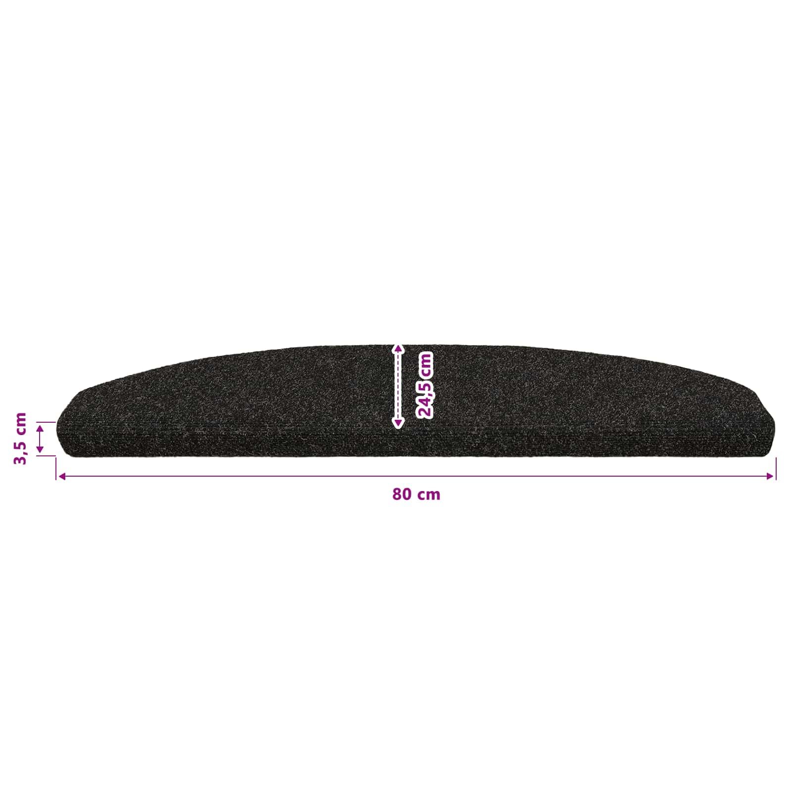 vidaXL Selbstklebende Stufenmatten 15 STK. 80 x 24,5 x 3,5 cm Schwarz