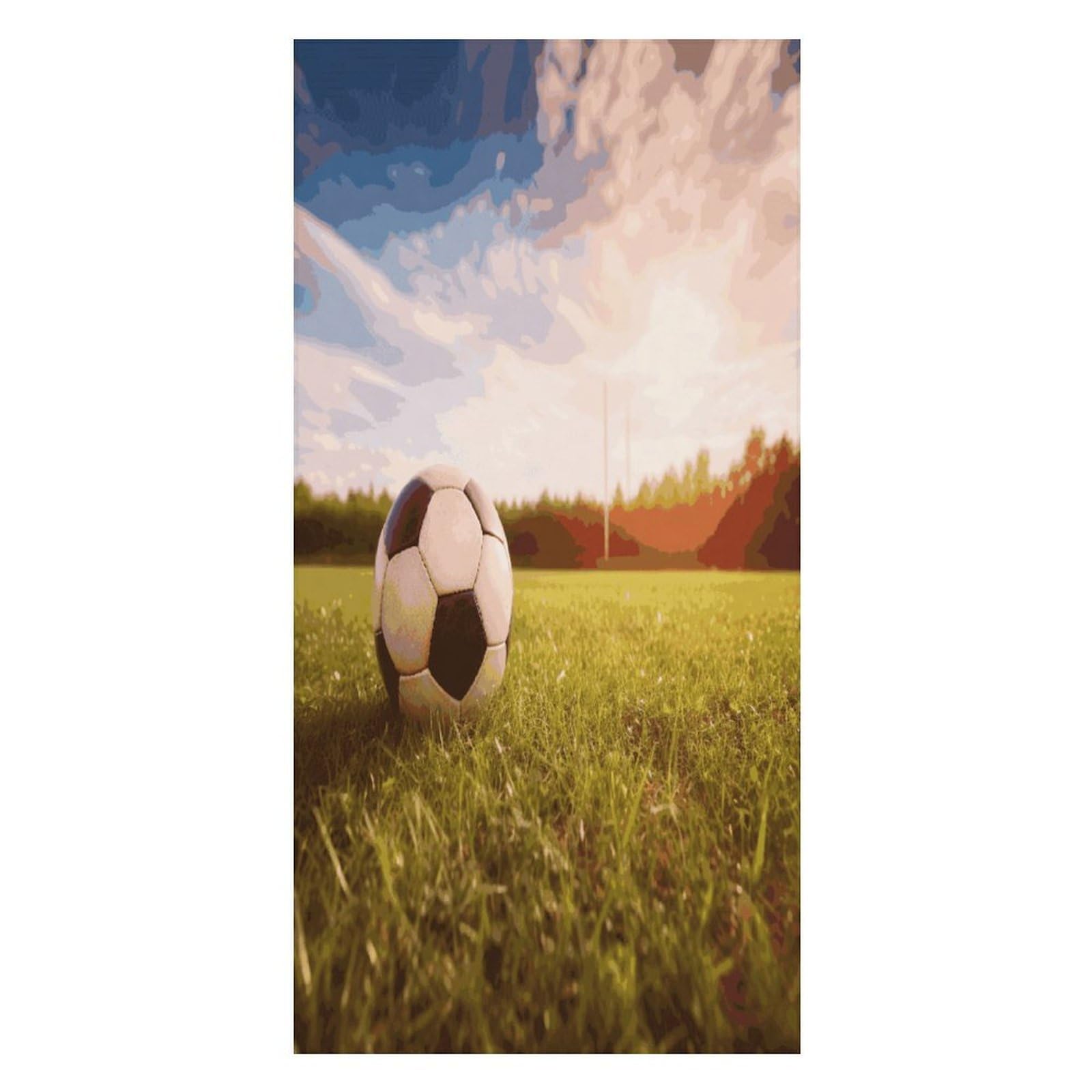 Adfgyerh Unisex Style Soccer Ball On A Field Bath Towels Beach Towel Lightweight Quick Dry, Bath Towel For Travel Sports Pool Swimming Bath Camping Yoga Adults160x80cm