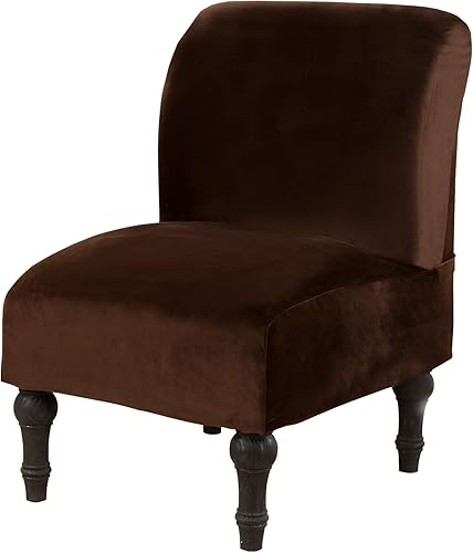 GULI Funda para silla sin brazos, funda de terciopelo elástico para silla de comedor, funda extraíble para silla de comedor y fundas protectoras