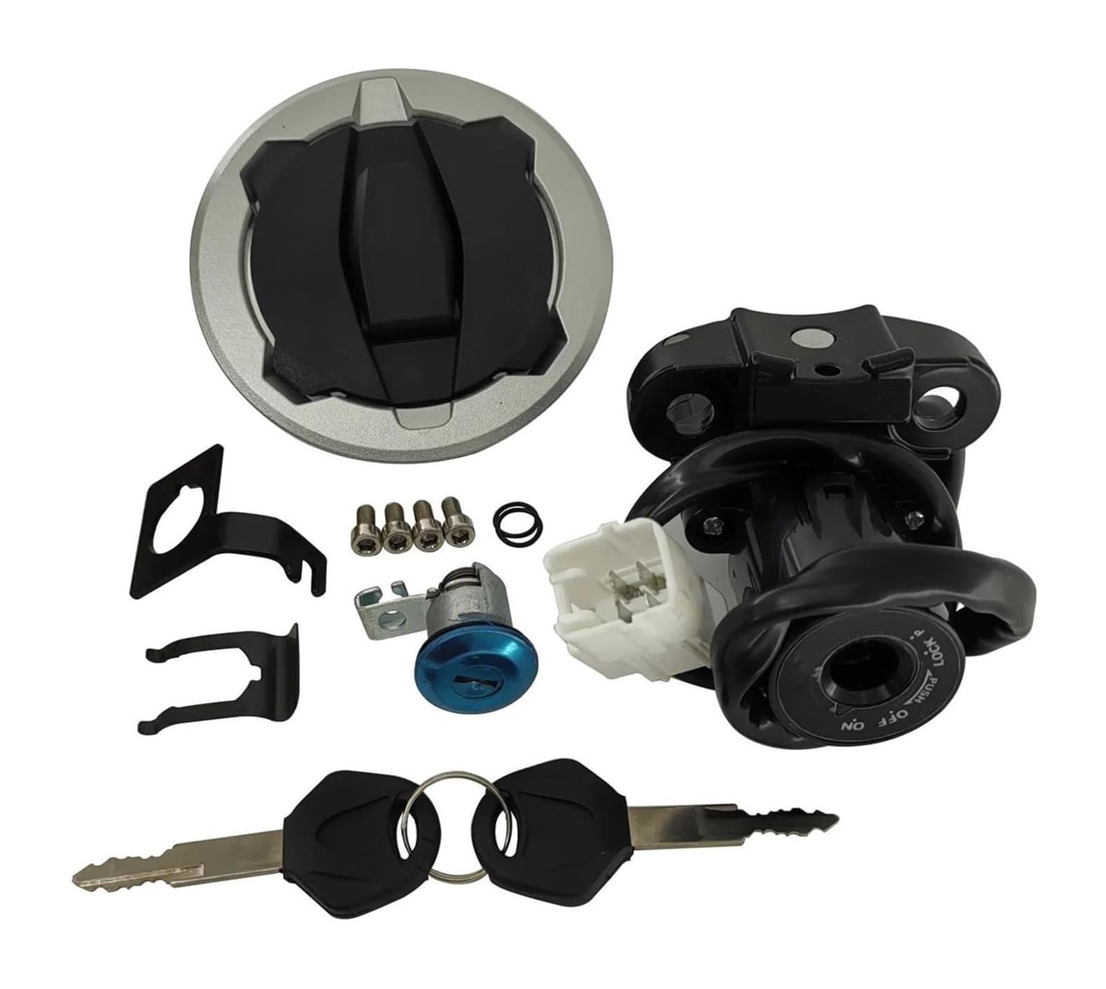 Cerradura De Encendido para Kawasaki para Ninja 650 para Z650 para EX650 2017-posteriores Interruptor Arranque Conjunto Encendido Motocicleta Bloqueo Tanque Gas 2 Llaves