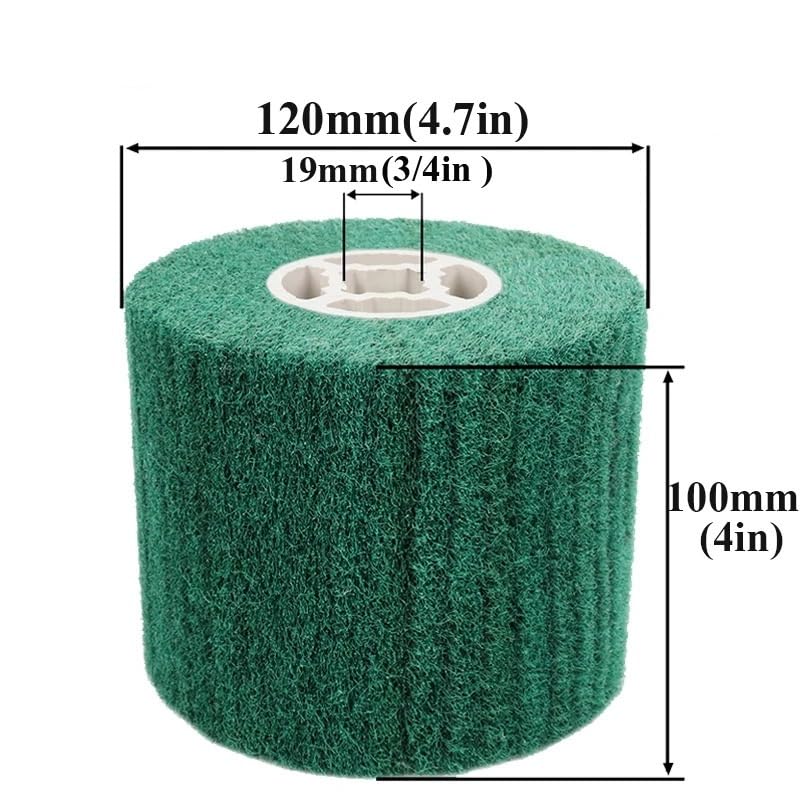 Compatibile per ruota lamellare nylon finitura metallo | Il materiale non tessuto stratificato crea una struttura uniforme sui pezzi in acciaio inossidabile(40Grit)