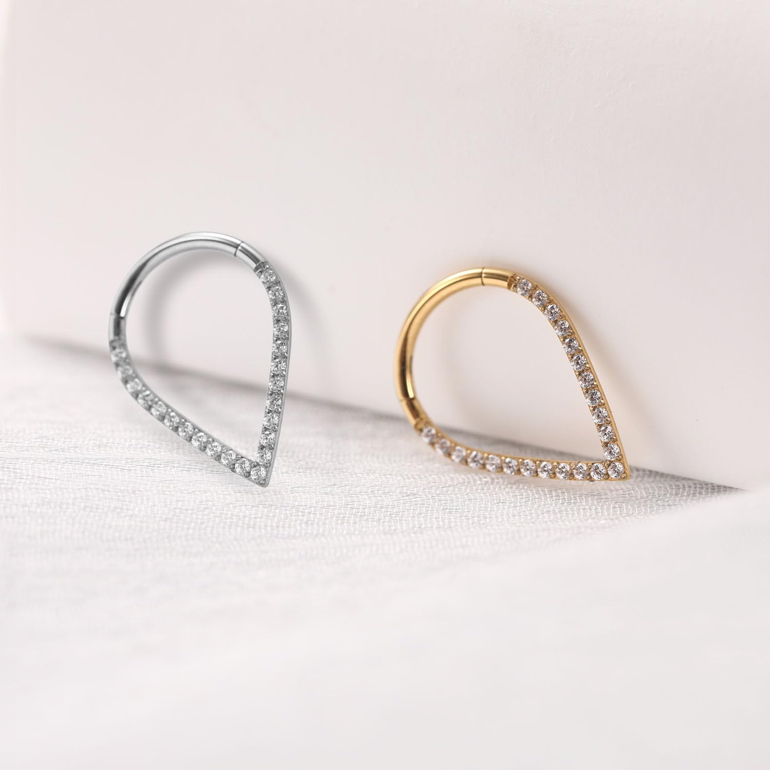 GAGABODY Septum Ring 16 Gauge Earrings Teardrop Daith Jewelry Surgical Steel Hinged Nose Rings Nose Hoop Cartlidge Earring Hoop Helix Tragus Rook Piercing Jewelry